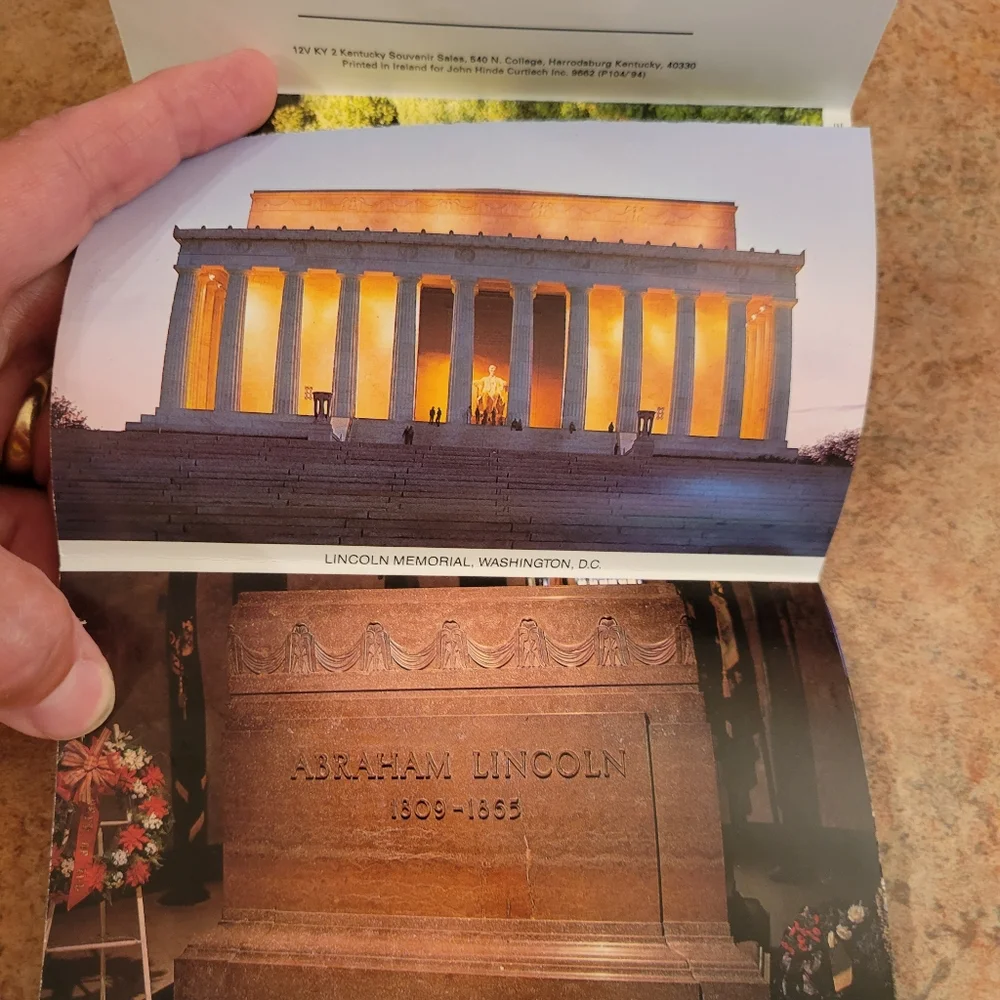 4 Vintage Postcard Booklets ~ Wash DC, Mt Vernon, Lincoln, Scenic ~ Historical ~